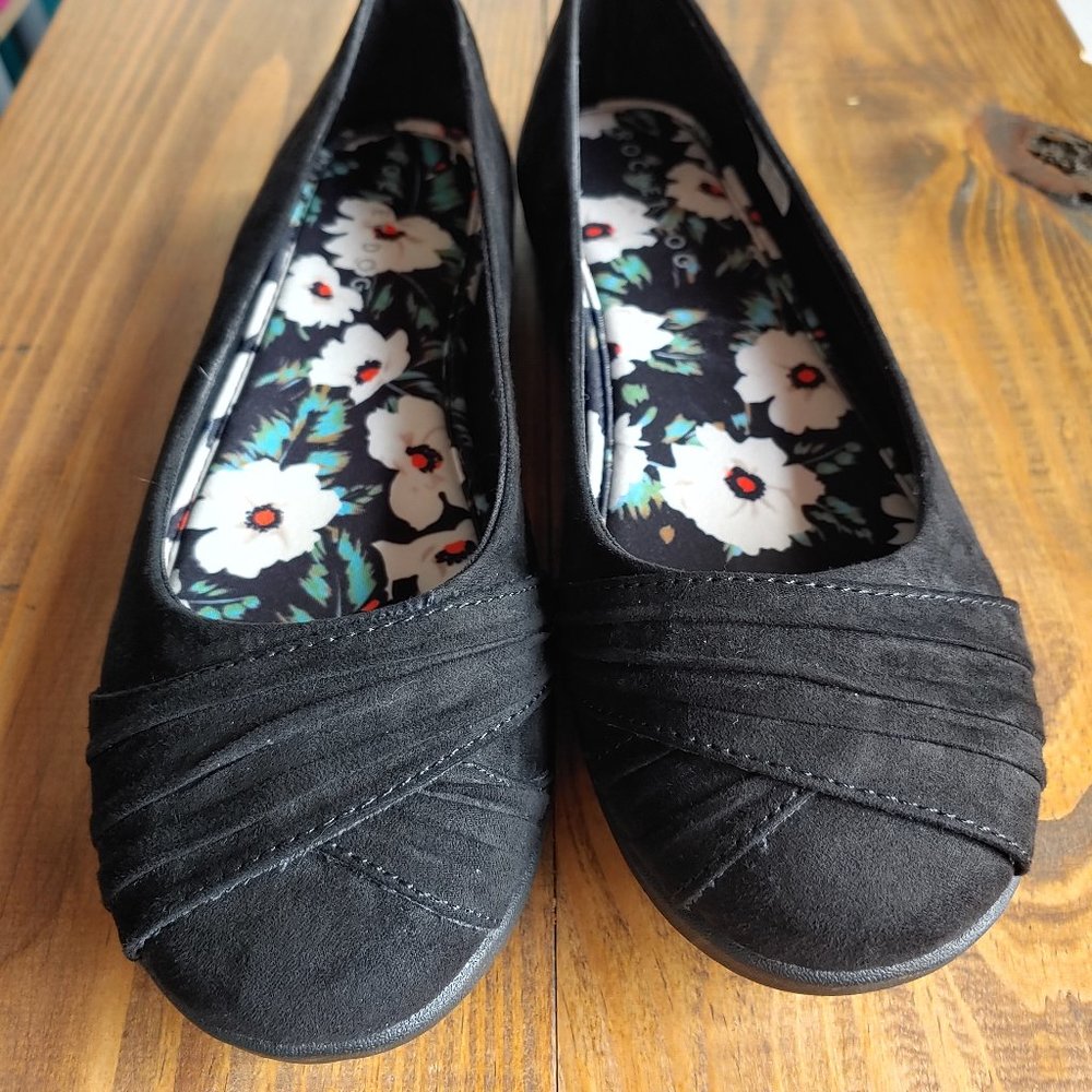 ROCKET DOG Juniper Coast Black Fabric 8.5 Flats
